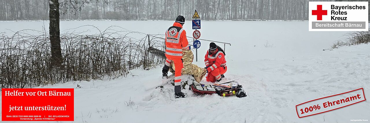 Einsatzkräfte des HvO Bärnau bei der Versorgung